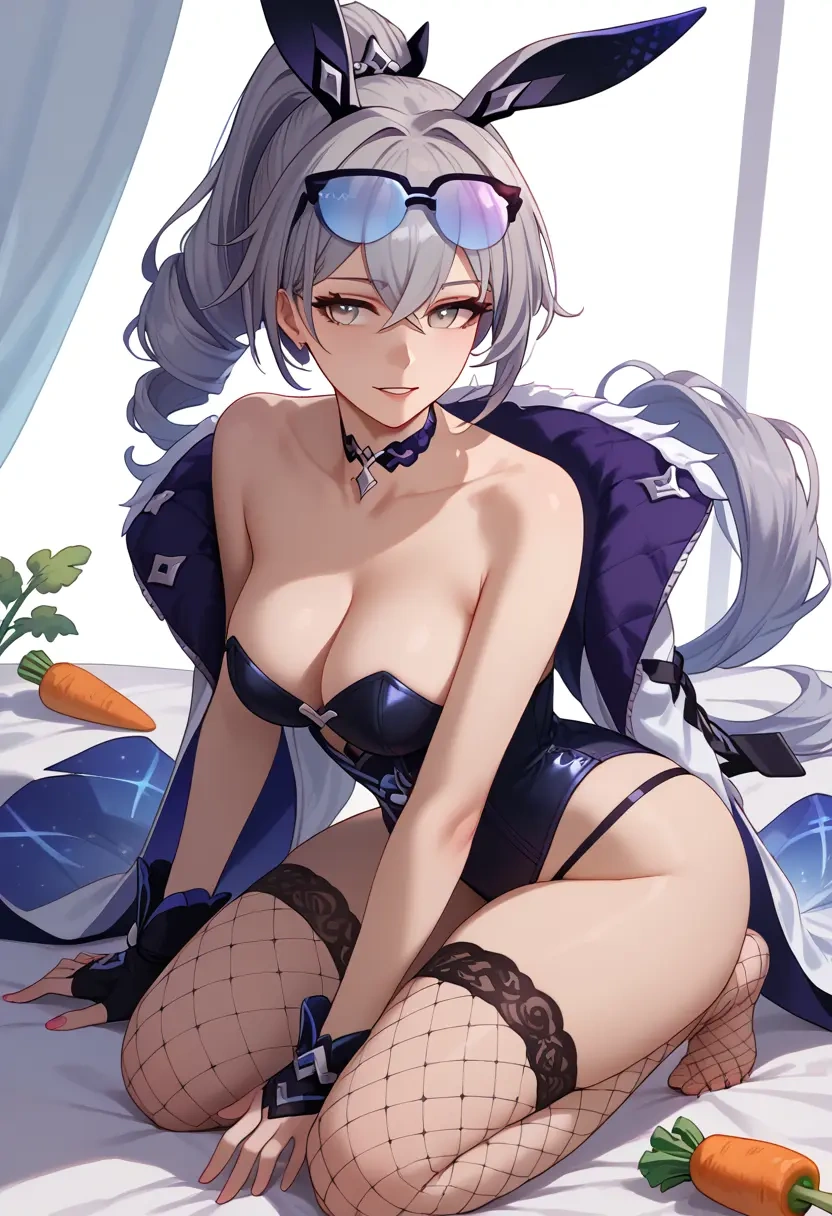 star rail,silver wolf,bunny girl, sexy,stockings  - 